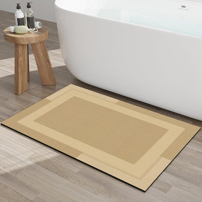 YDKGL Non Slip Long Bath Mat Bathroom Runner, Rubber Backing Ultra Thin Bathroom Rugs Fit Under Door Quick Dry Super Absorbent Washable Bath Rug Shower Mat for Bathtub Sink Floor, Dark Gray 17"x47"
