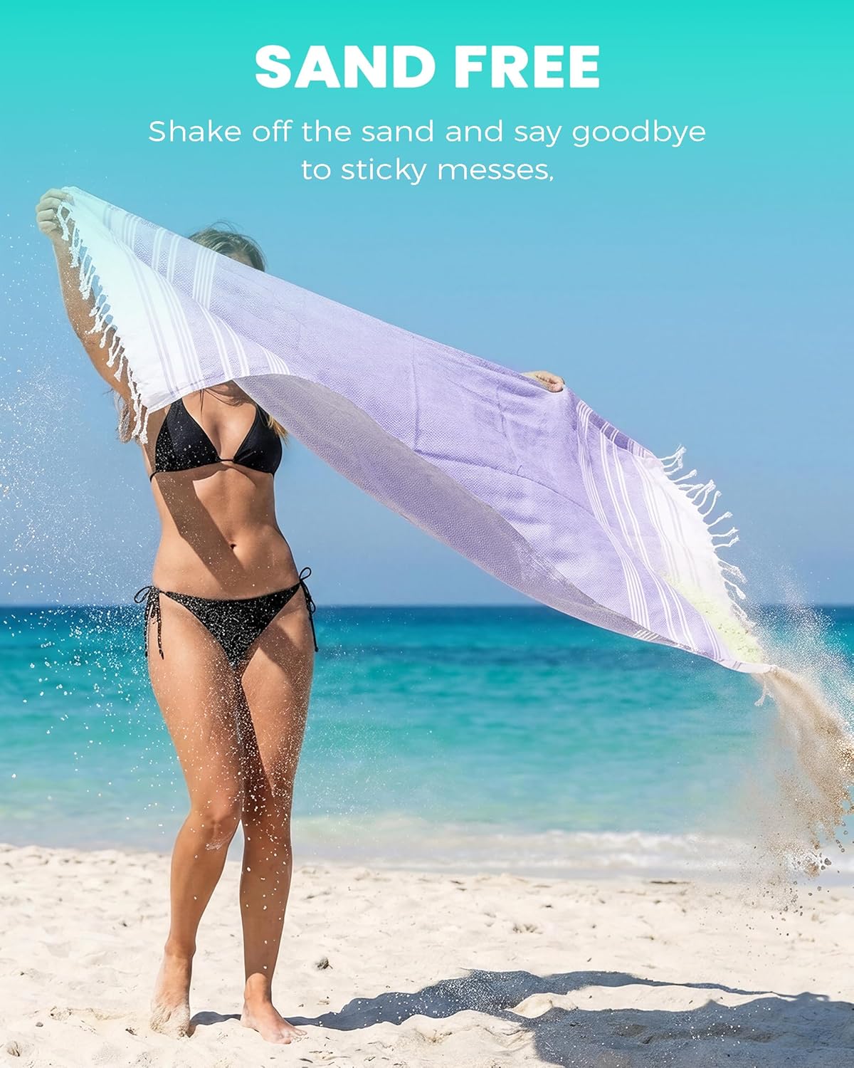 Antfuny Turkish Beach Towels Vacation Essentials Quick Dry Sand Free Oversized Bath Pool Swim Towel Extra Large XL Blanket Adult Travel Cruise Accessories Must Haves Clearance Stuff Necessities - Colors A