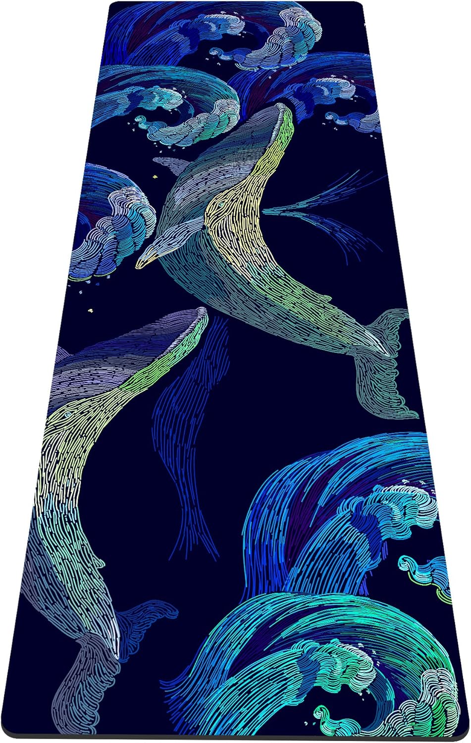 nuveti Yoga Mat Print Extra Thick TPE Non Slip Fitness Exercise Mat with Carrying Bag,72"x24" Extra Thick 6MM Exercise & Workout Mat for Yoga, Pilates Fitness and Floor Exercises - Colors A