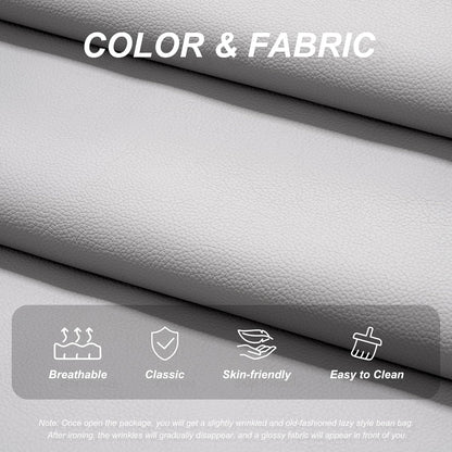 Hobestluk Giant Bean Bag Chair Lazy Floor Sofa, Memory Foam Fireside Sofa for Adults, Big Beanbag Faux Leather Armless Chair for Living Room Bedroom Dorm Office (Brown, Single)