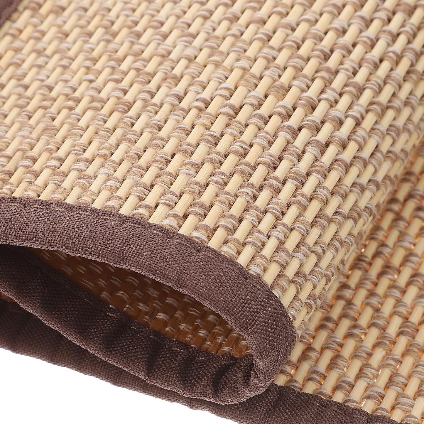 Beavorty Bamboo Rug Woven Straw Seat Cushion Japanese Style Rattan Futon Sitting Pad Tatami Floor Pillow for Zen Garden Yoga Practice or Meditation Light Brown Japanese Tatami Mat