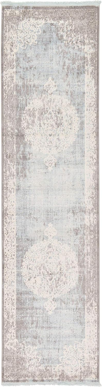 Unique Loom New Classical Collection Area Rug - Olwen (4'Round, Purple/ Gray)