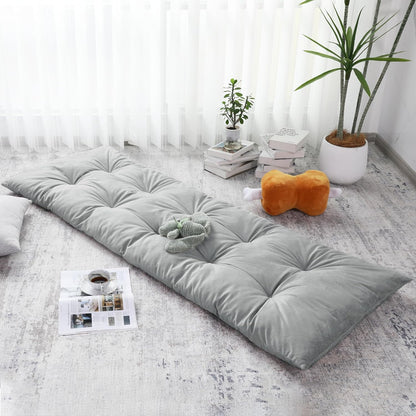 BALAPET Floor Lounger Pillow,Foldable Light Thick Tufted Floor Pillow Cushion with Elasticized Webbing for Easy Storage Floor Lounger for Meditation, Playing, Yoga, Reading, Sleeping(Beige White)