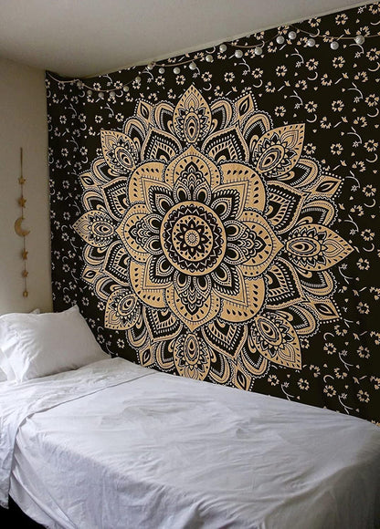 raajsee Indian Cotton Green Tapestry Mandala Wall Hangings- Tapestry For Bedroom - Indie Wall Tapestry Hippie Room Decor - Boho Small Tapestrys Aesthetic 30x40 Inches