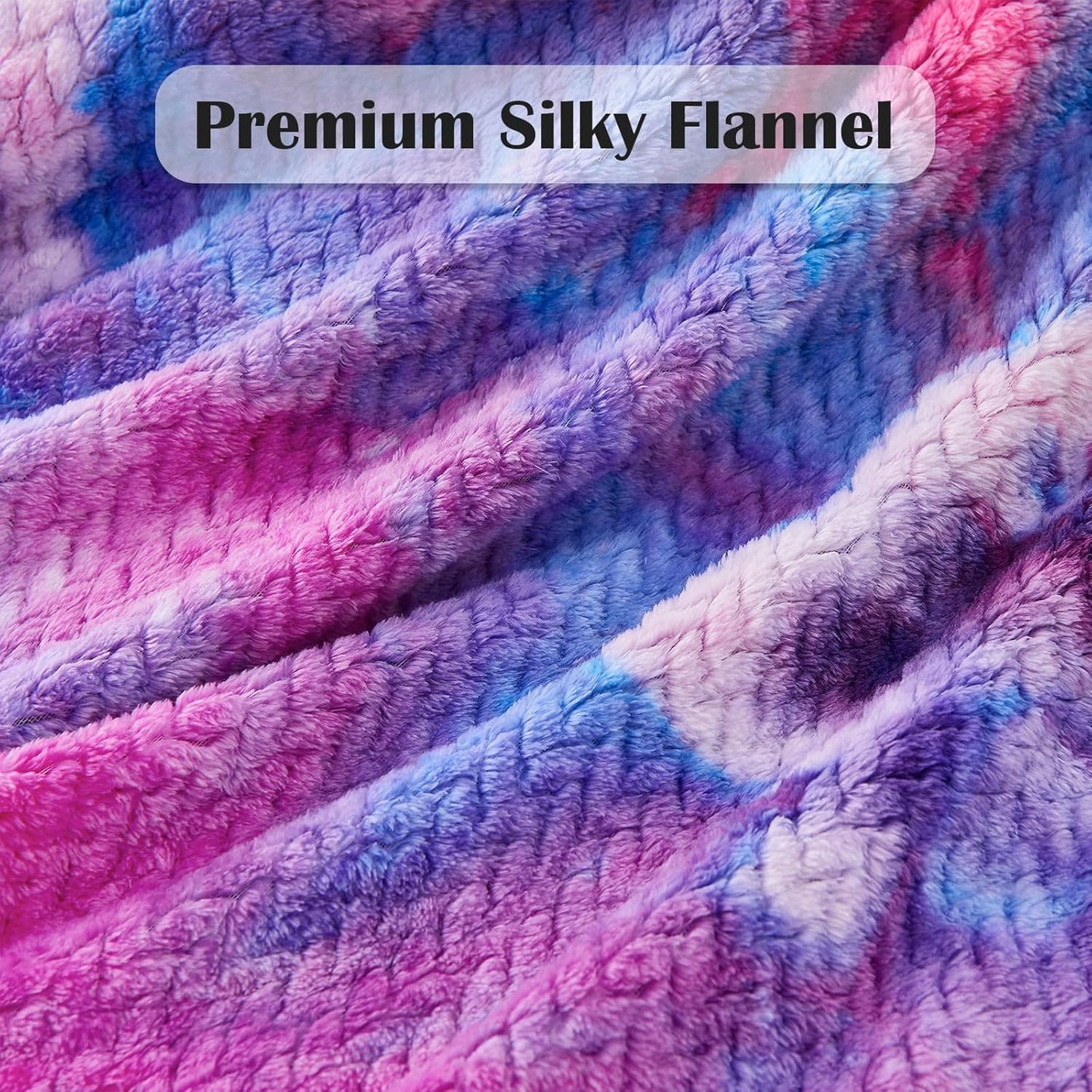 NEWCOSPLAY Super Soft Throw Blanket Light Purple Premium Silky Flannel Fleece Leaves Pattern Lightweight Bed Blanket All Season Use (Light Purple, Throw(50"x60")) - Colors B