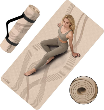 Yoga Mat High Density Exercise Mat, 76"x32"x0.27"Thick Wide & Large Yoga Mat for Women Men, Professional POE Workout Mat for Yoga, Pilates, Fitness & Stretching