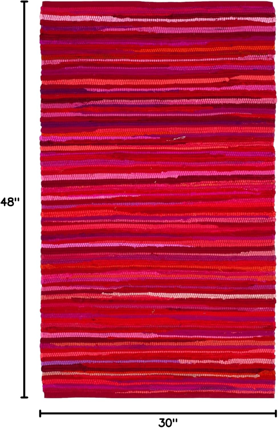 SAFAVIEH Area Rug 3x5 - Rag Rug Collection - Blue & Multi, Handmade Cotton, Boho Stripe Pattern, Ideal for Entryway, Living Room, Bedroom, Dining Space (RAR130B)