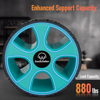 Back Roller, Back Wheel Targeted Back Pain Relief, Yoga Wheel Muscle Massage, Foam Roller for Trigger Point Therapy Physical, Stretching & Exercise, 880lbs Capacity, 10 Inch (Black+Acid Blue)