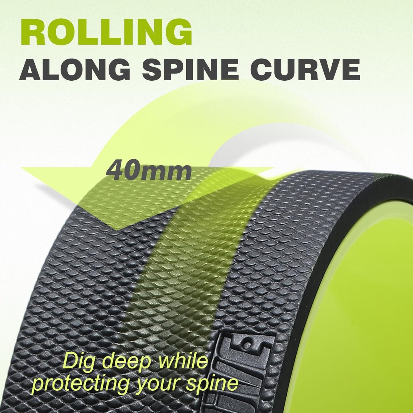 3 Pack Back Roller- Yoga Wheel for Back Pain Reliefn & Stretching, Back Wheel for Deep Tissue Massage, Foam Roller for Physical Therapy & Exercise