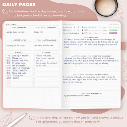 Clever Fox Self-Care Journal – Daily Reflection Notebook – Mental Health & Personal Development Planner, Meditation & Mood Log, A5 (Turquoise)