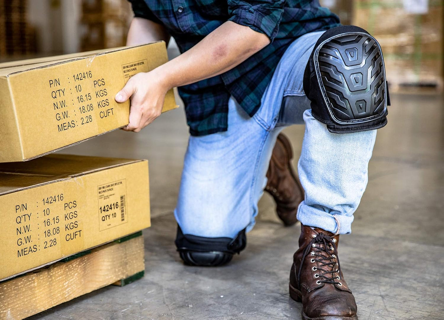 CE' CERDR Professional Knee Pads for Work - Heavy Duty Foam Padding Kneepads for Construction, Gardening, Flooring with Comfortable Gel Cushion to Save Your Knees (Knee High)