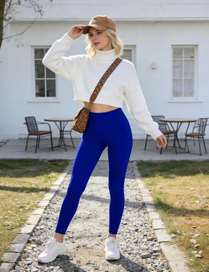 Blisset High Waist Leggings for Women - Opaque, Soft Tummy Control Athletic Pants for Yoga, Running, Workout and Gym