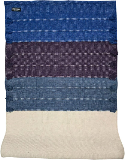 Indian Handmade100 % Organic Anti Skid Multi Colour Cotton Yoga Mat - Eco-Friendly Hand-Woven Rug - Non-Slip & Thick (24”x72”x5mm) for Hot yoga & Everyday Fitness at Home - Comfortable & Foldable Extra-Long Mat