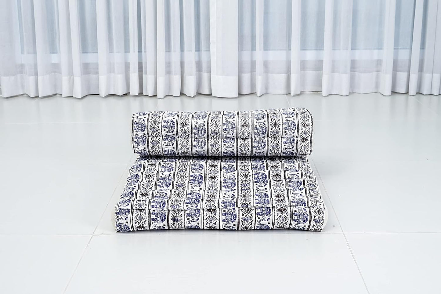 Leewadee Foldable Floor Mattress – 2 in 1 Floor Meditation Mat for Yoga and Relaxation, Seating Futon with Kapok
