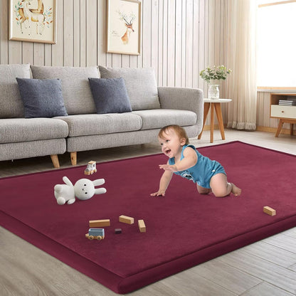Baby Play Mat for Floor Nursery Rug Muscle Mat Area Rug Playroom Rug 79"x110" Playpen Mat Memory Foam 1.3" Thick Crawling Mat For Babies,Toddlers, Infants, Kids,Grey