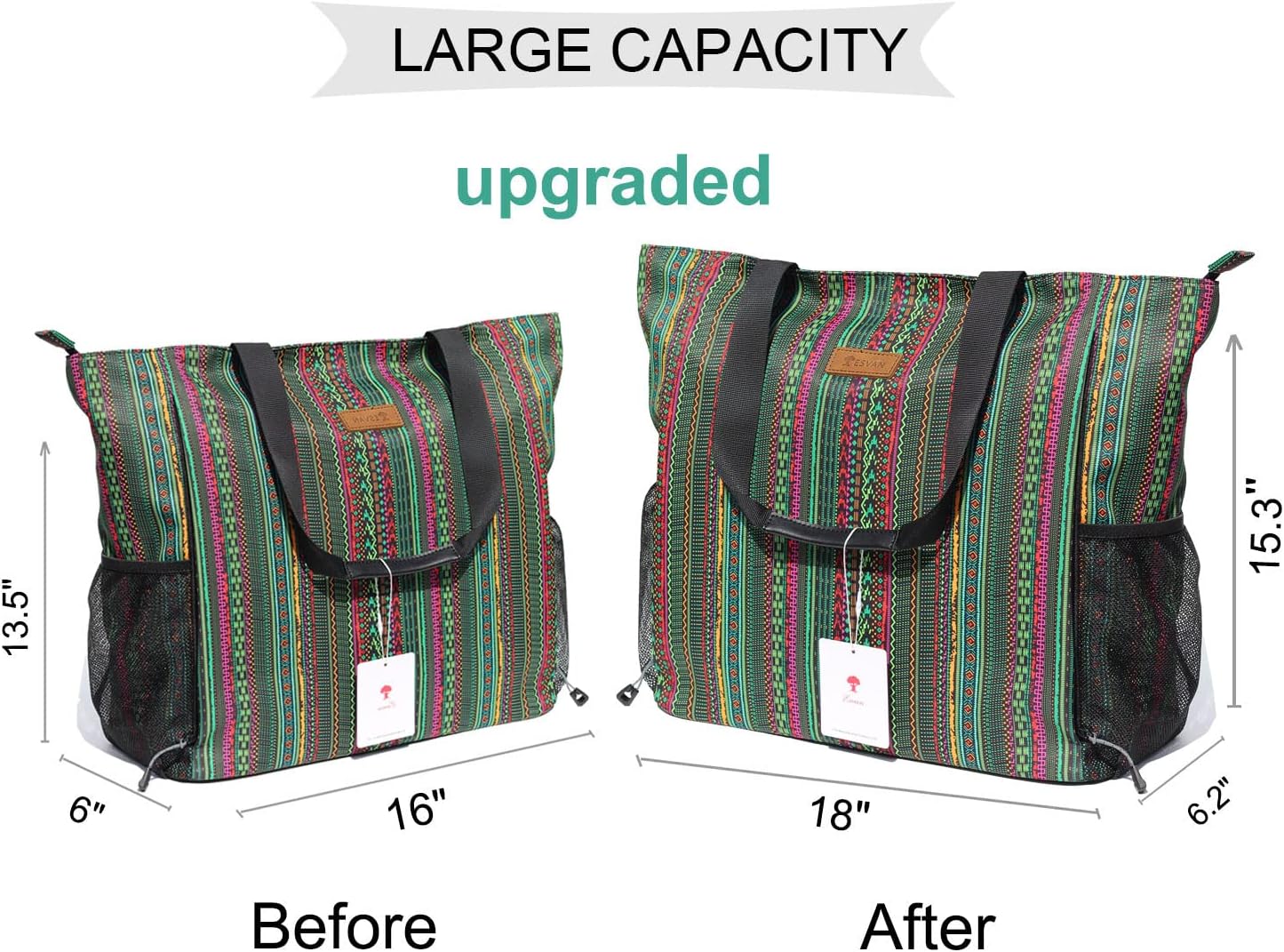 ESVAN Yoga Mat Bag Yoga Tote Carrier Shoulder Bag Carryall Tote for Office,Yoga,Pilates,Travel,Beach and Gym