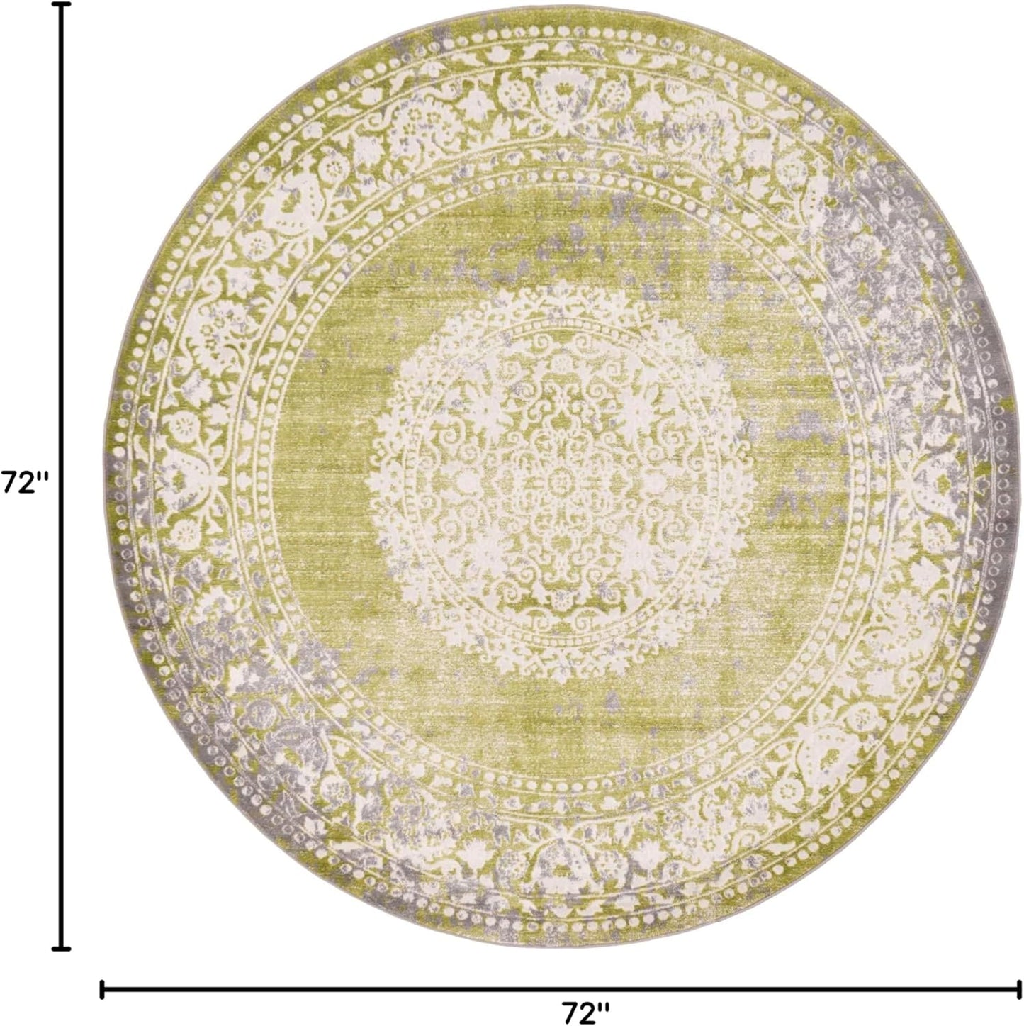 Unique Loom New Classical Collection Area Rug - Olwen (4'Round, Purple/ Gray)