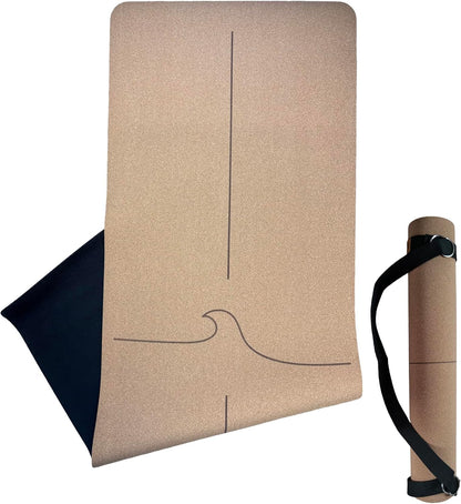 Crk's Organic Cork Yoga Mat with Recycled Natural Rubber, 4mm Thick • The Wave Mat