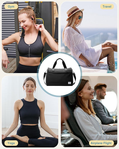 Gym Bag Womens Mens with Shoes Compartment and Wet Pocket Travel Duffel Bag for Women for Plane Sport Gym Tote Bags Swimming Yoga Waterproof Weekend Overnight Carry on Bag Hospital Holdalls - Colors B