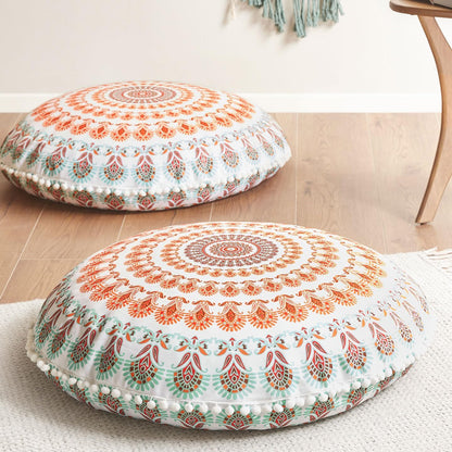 Codi Meditation Floor Pillow Set of 2, Round Large Pillows Seating for Adults, Bohemian Mandala Circle Cushion for Outdoor Fireplace Yoga Living Room, 32 Inch, Memory Foam Added, Purple Orchid NEW