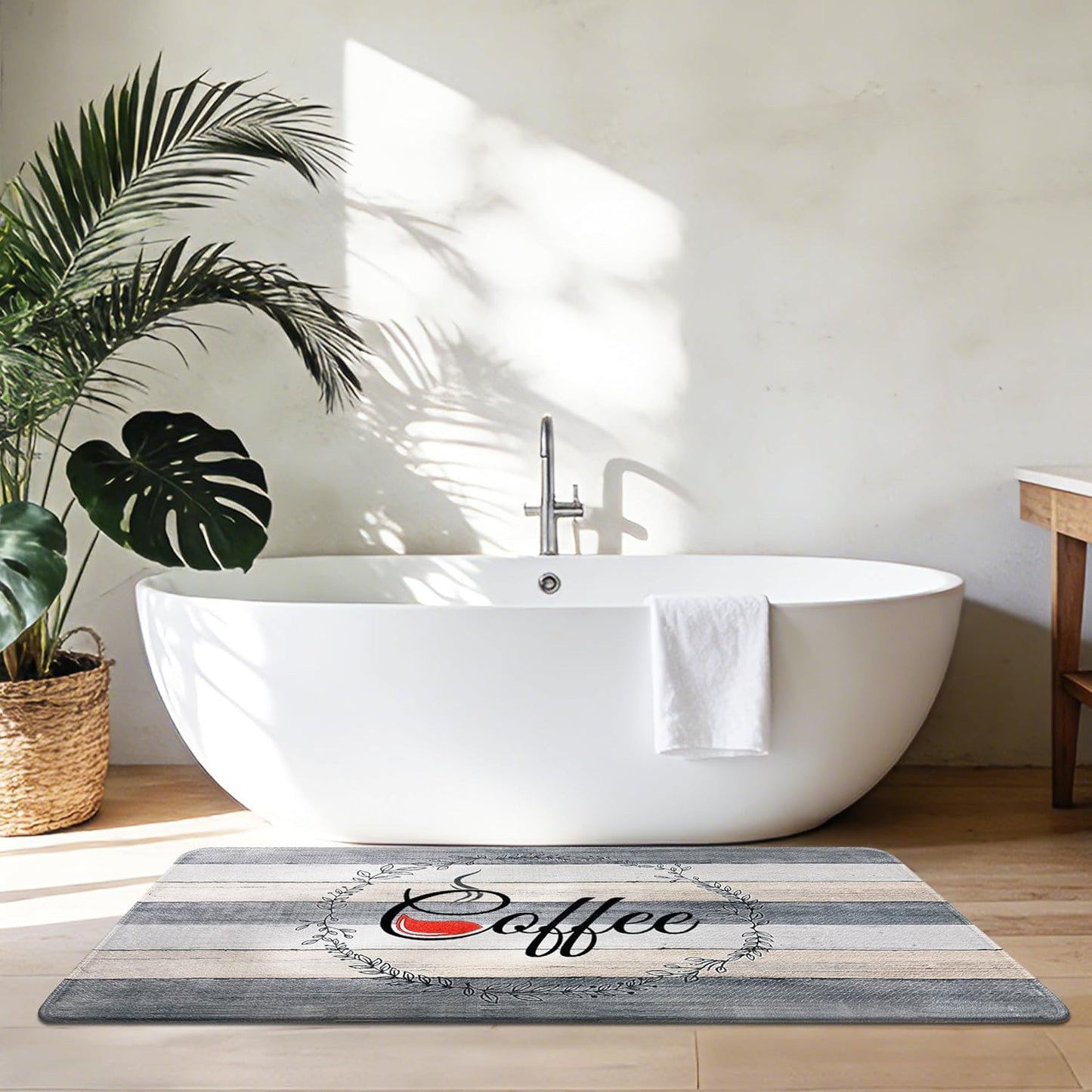 Coffee Kitchen Rug, 20"x47" Soft Velvet Kitchen Runner, Laundry Room Rugs Thickened TPR Bottom Floor Mat, Friendly for Kids & Pets, Multi-Use for Yoga Office, Coffee Station Rug Decor