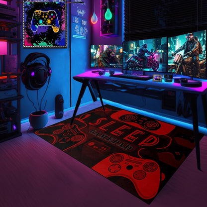 Game Controller Rugs for Bedroom Boys Living Room Gamer Gamepad Red Carpets Floor Mat Player Indoor Mats Gaming Art Design Home Decor Crystal Doormat Yoga Mats 3'x5'