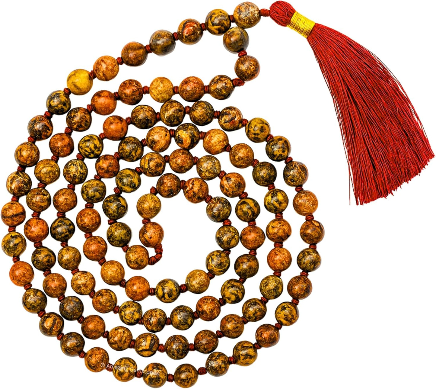 Amazing Gemstone 108 Beads Handmade Mala (Knotted, Rudraksha) - Colors A