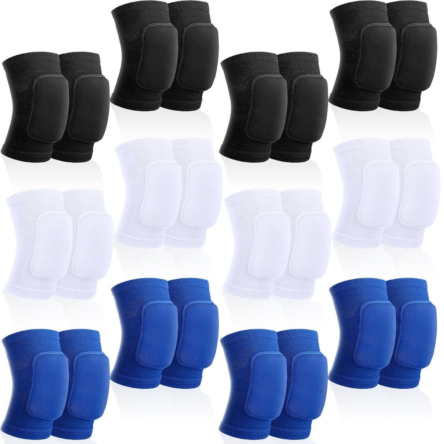 Lenwen 12 Pairs Volleyball Knee Pads for Dancers Soft Breathable Knee Braces for Men Women Football Soccer Yoga Skating Wrestling Running Cycling(Medium,Classic Color)