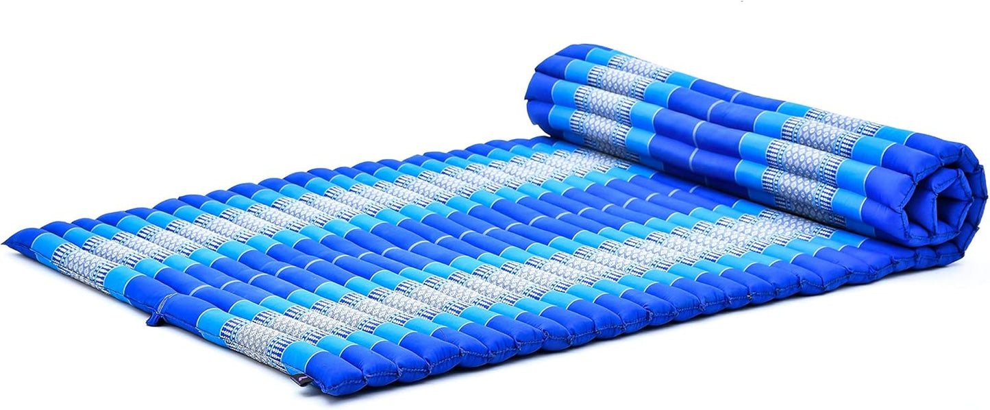 Leewadee - Kapok Roll Mat – Handcrafted Folding Sleep & Relaxation Mattress from Thailand, Ideal as Guest Bed, Camping Mat, Yoga Mat or Traditional Futon, 75 x 39 inches, Anthracite