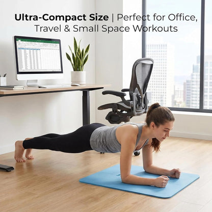 Mini Yoga Mat, Warrior-like Grip,Non-Slip,Alignment System,Head,Knee and Elbow Pad,Meditation Mat,Abdominal wheel pad,Portable