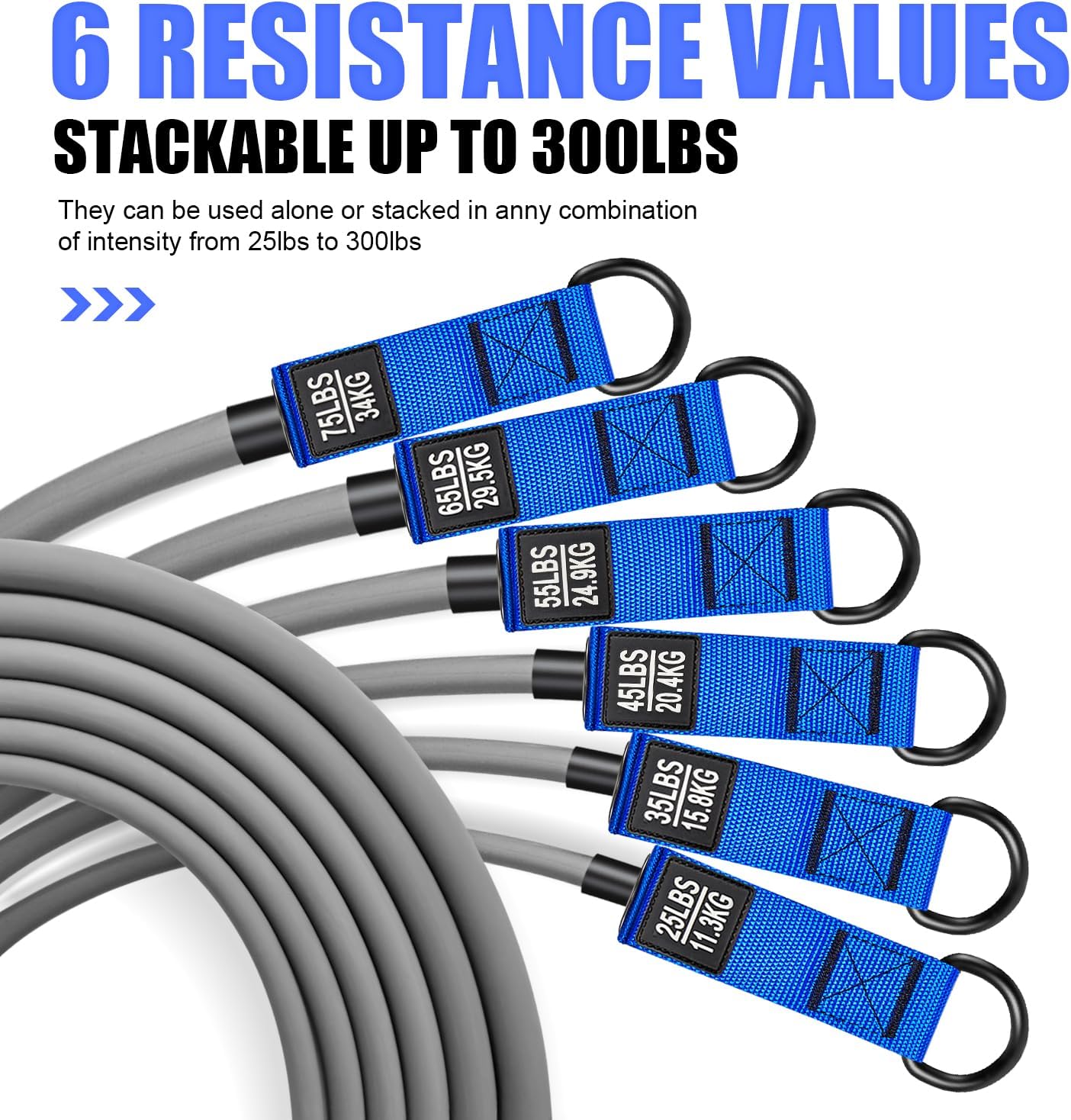 HPYGN Heavy Resistance Bands, 300LBS Exercise Bands for Working Out, Fitness Bands with Handles, Workout Bands for Men, Weight Bands Set for Muscle Training, Strength, Slim, Yoga, Home Gym Equipment