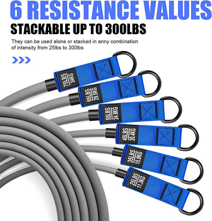 HPYGN Heavy Resistance Bands, 300LBS Exercise Bands for Working Out, Fitness Bands with Handles, Workout Bands for Men, Weight Bands Set for Muscle Training, Strength, Slim, Yoga, Home Gym Equipment