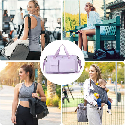 FIORETTO Women's Gym Duffle Bag with Shoes Compartment, 30L Capacity, Ideal for Travel, Gym, Sports, Duffel, Weekender