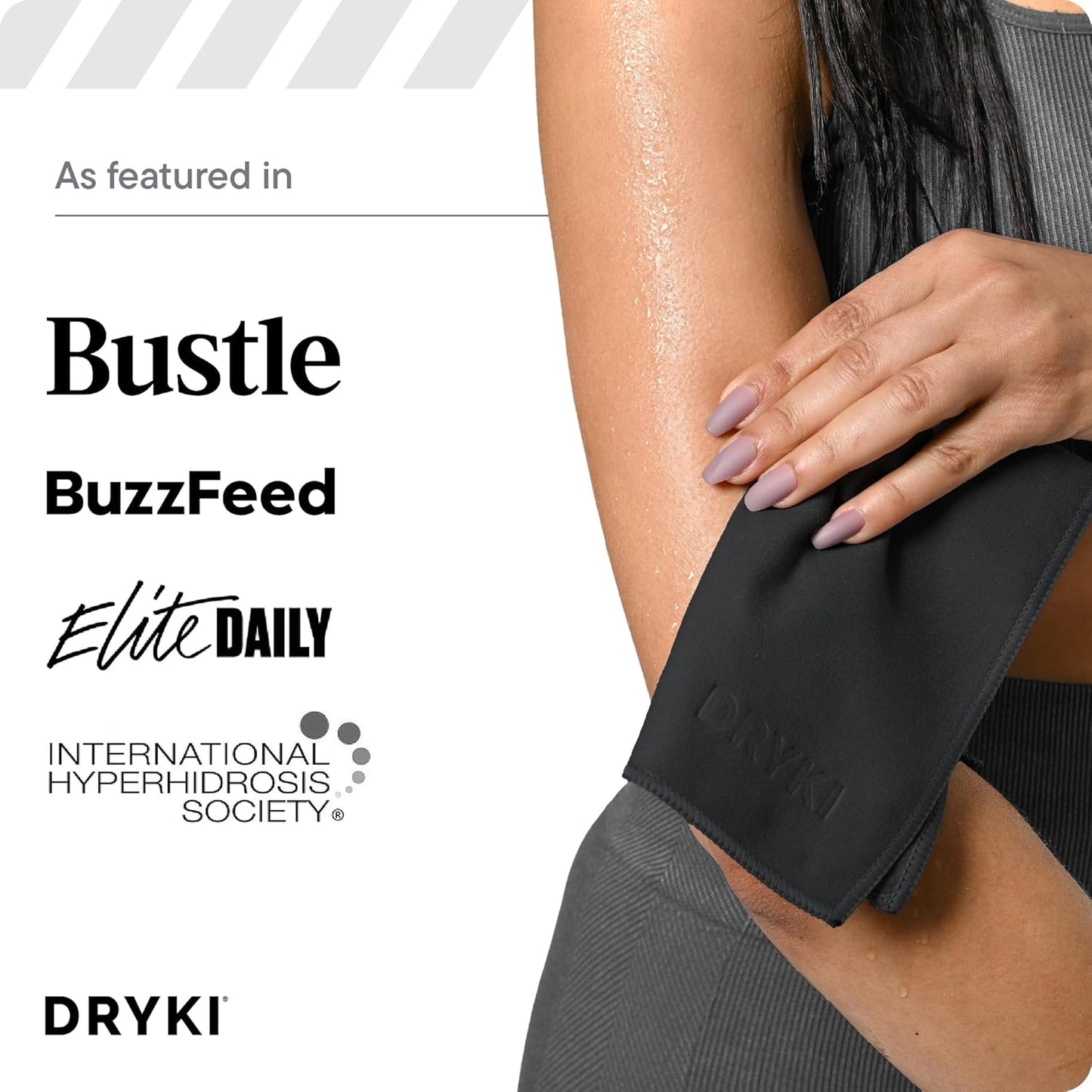 DRYKI Pocket-Sized Sweat Towels - The Original Sweat Absorbing Handkerchiefs - Quick-Dry Microfiber Sweat Rags for Face, Hands, & Body - Men & Women - Gym, Sports, and Work (Blue: 5 Pack)