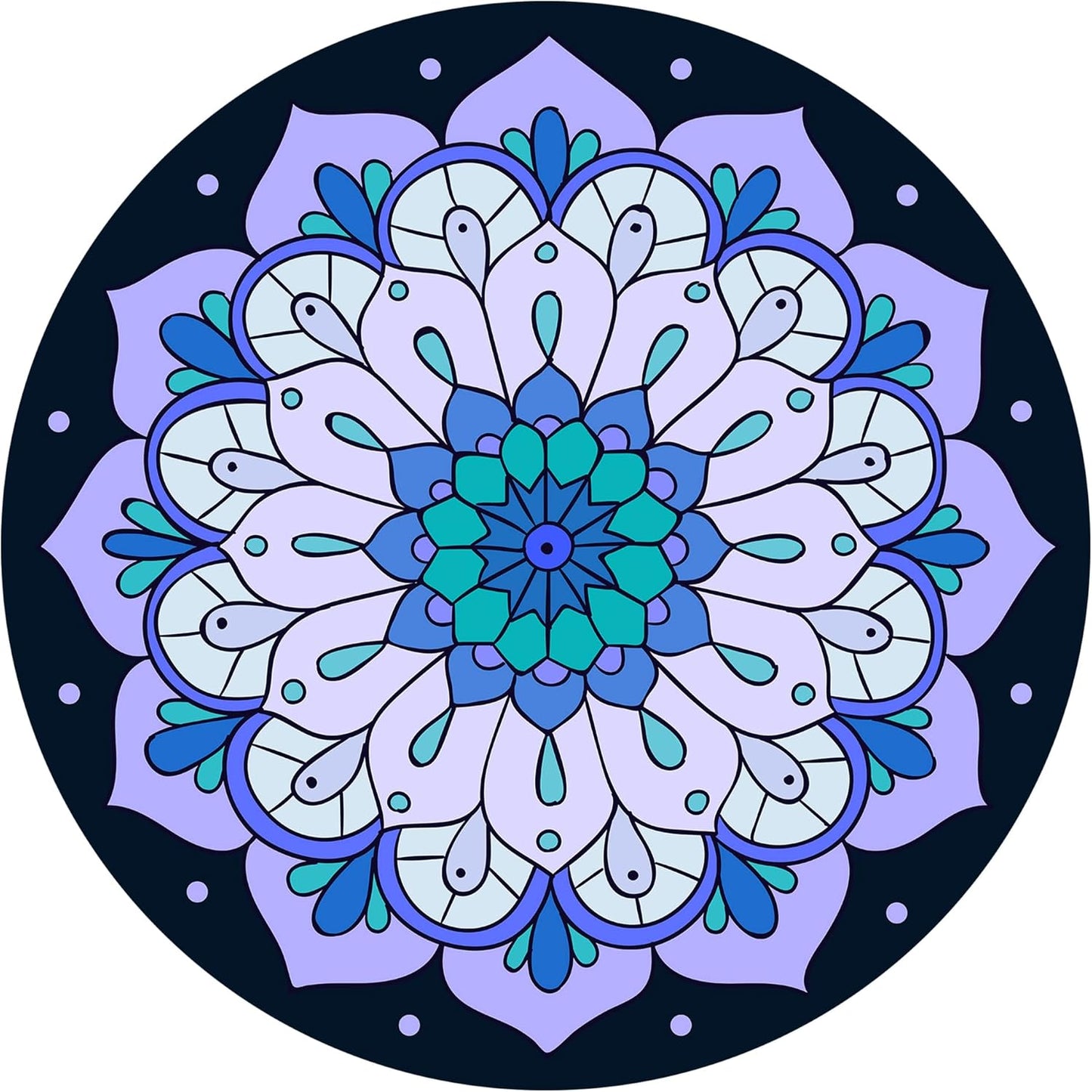 Round Meditation Pilates Yoga Mat Luxury Suede Large Yoga Mat Natural Rubber Non-Slip Base is ery Suitable for Meditation, Stretching, Yoga Environmental Protection, Fitness Exercise, Home and Outdoor. 140CM Diameter