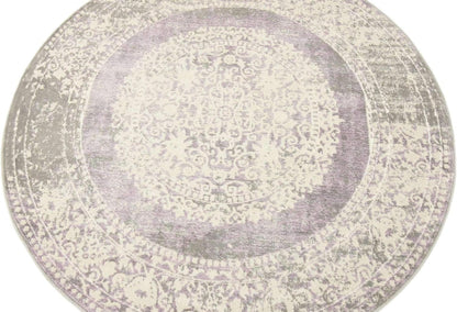 Unique Loom New Classical Collection Area Rug - Olwen (4'Round, Purple/ Gray)