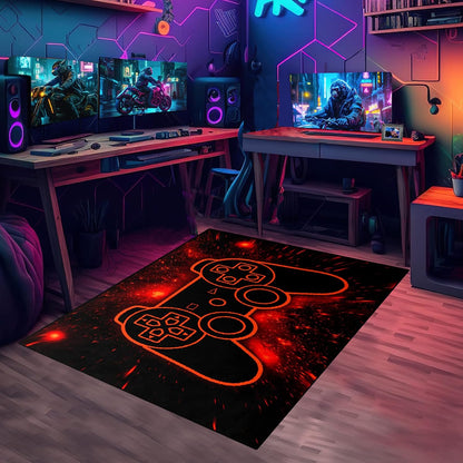 Game Controller Rugs for Bedroom Boys Living Room Gamer Gamepad Red Carpets Floor Mat Player Indoor Mats Gaming Art Design Home Decor Crystal Doormat Yoga Mats 3'x5'