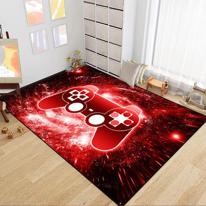 Video Game Rug - Gaming Themed Rug Gamepad Controller Area Rugs for Bedroom Gaming Carpet for Boys Game Carpet for Playrooms Bedroom Doormat Yoga Mats
