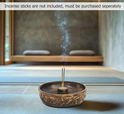 Sheesham Wood Incense Burner Holder - Set of 2 Coffin Style Sun Moon Inlay Handmade Aromatherapy Room Freshener Fragrance Cone Incense Stick Burner Ash Catcher - Zen Home Gift - 12x2x2 - COTTON CRAFT