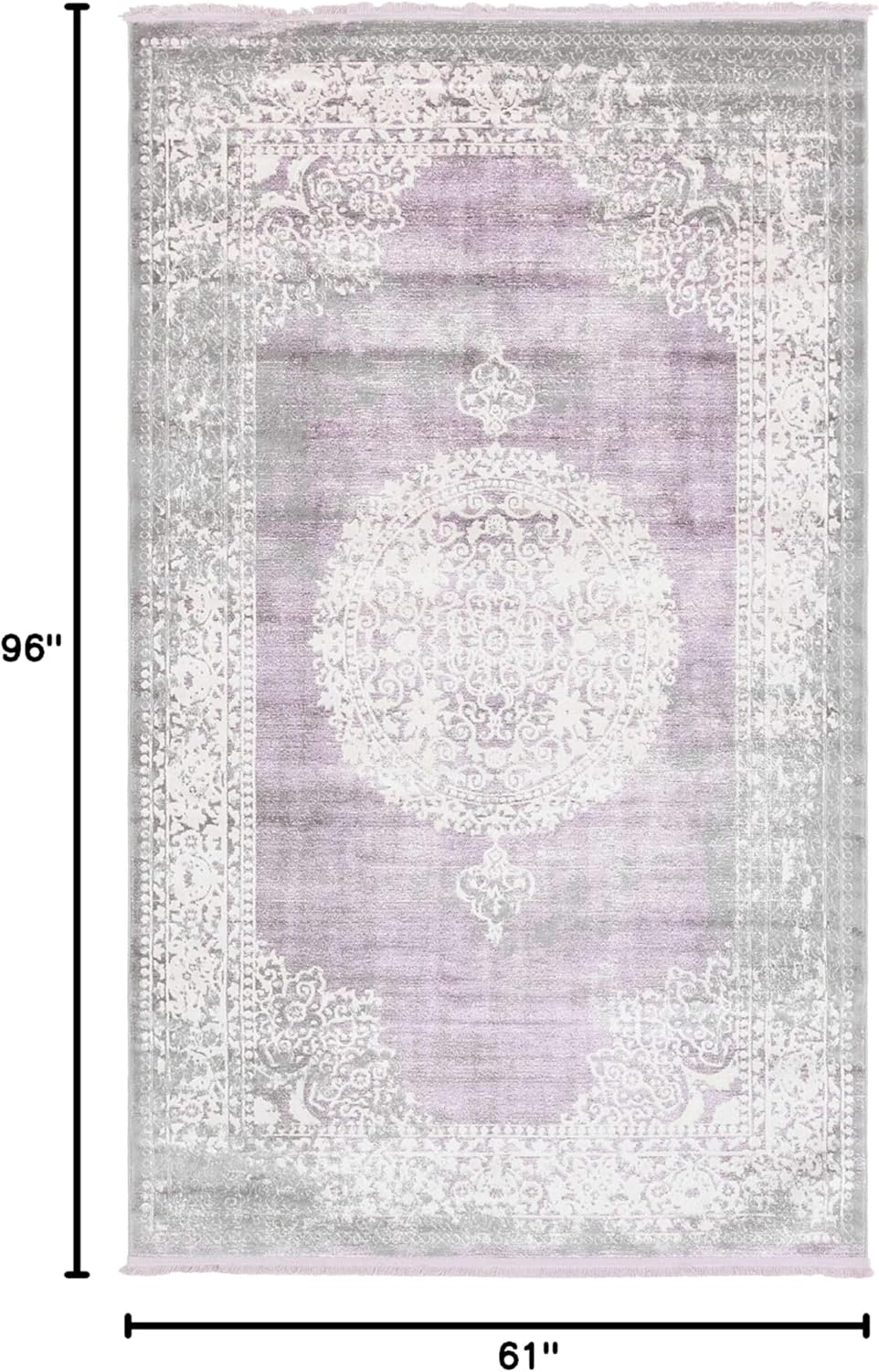 Unique Loom New Classical Collection Area Rug - Olwen (4'Round, Purple/ Gray)
