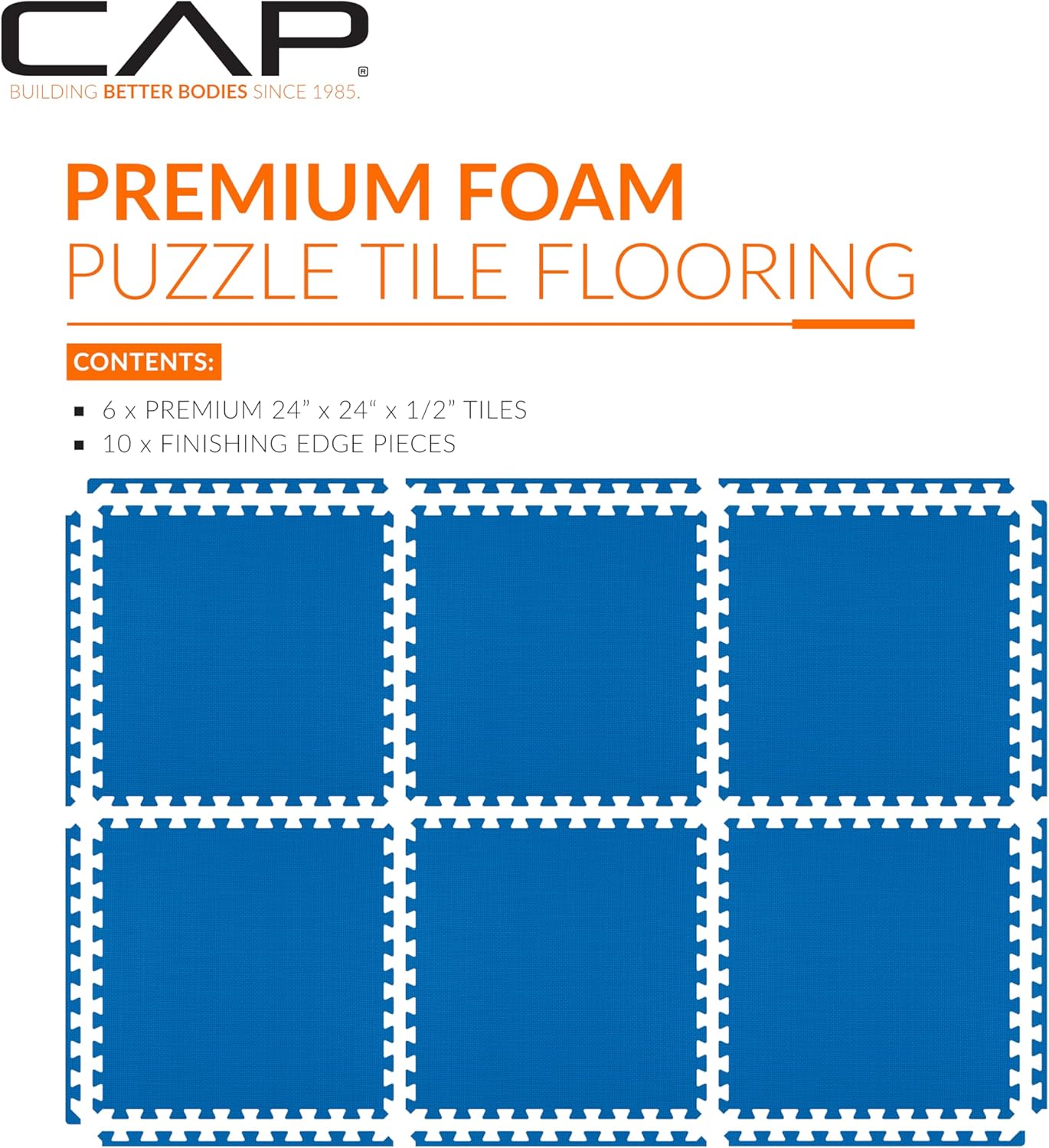CAP Puzzle Exercise Mats | 1/2” Thick EVA Interlocking Foam Tiles for Home Gym Flooring | Multiple Options