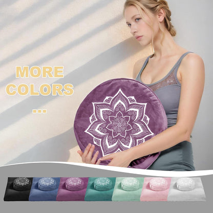 Meditation Zafu Cushion Set,Removable Machine-Washable Luxury Velvet Cover (Blue（Only Cover）)