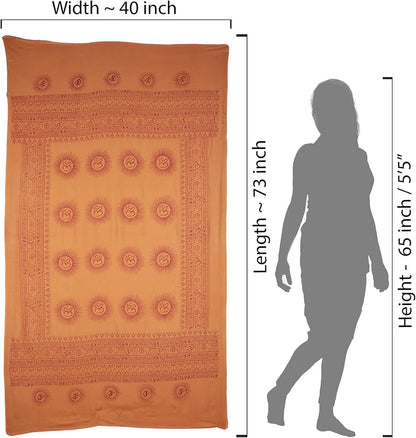 Yoga Scarf Meditation Shawl Large Wrap Hindu Prayer Stole OM print
