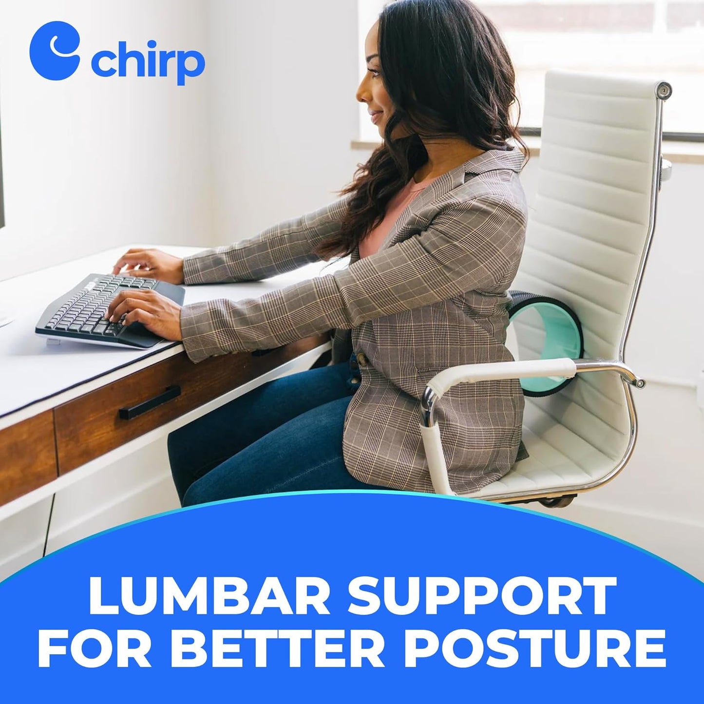 Chirp Wheel Foam Roller – Targeted Back & Neck Relief, Lumbar Spine Stretcher, Spinal Decompression Back Stretcher, Massage Roller with Density Foam for Physical Therapy, Supports 500lbs, 4-Pack Black