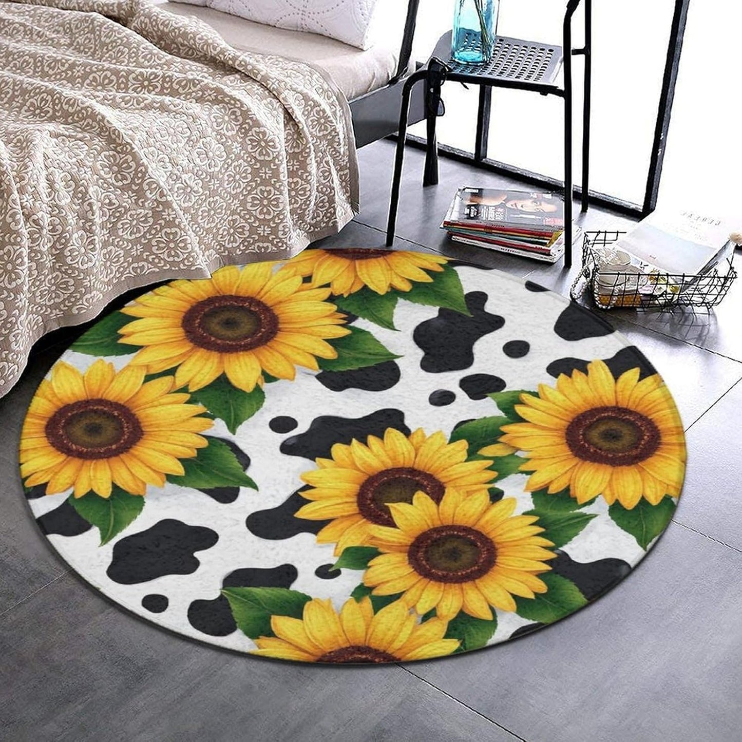 Room Sofa Yoga Soft Round Carpet, Home Decor Non Slip Kitchen Office Circle Rug, Machine Washable Modern Round Area Rug Beach Turtles, 60inch