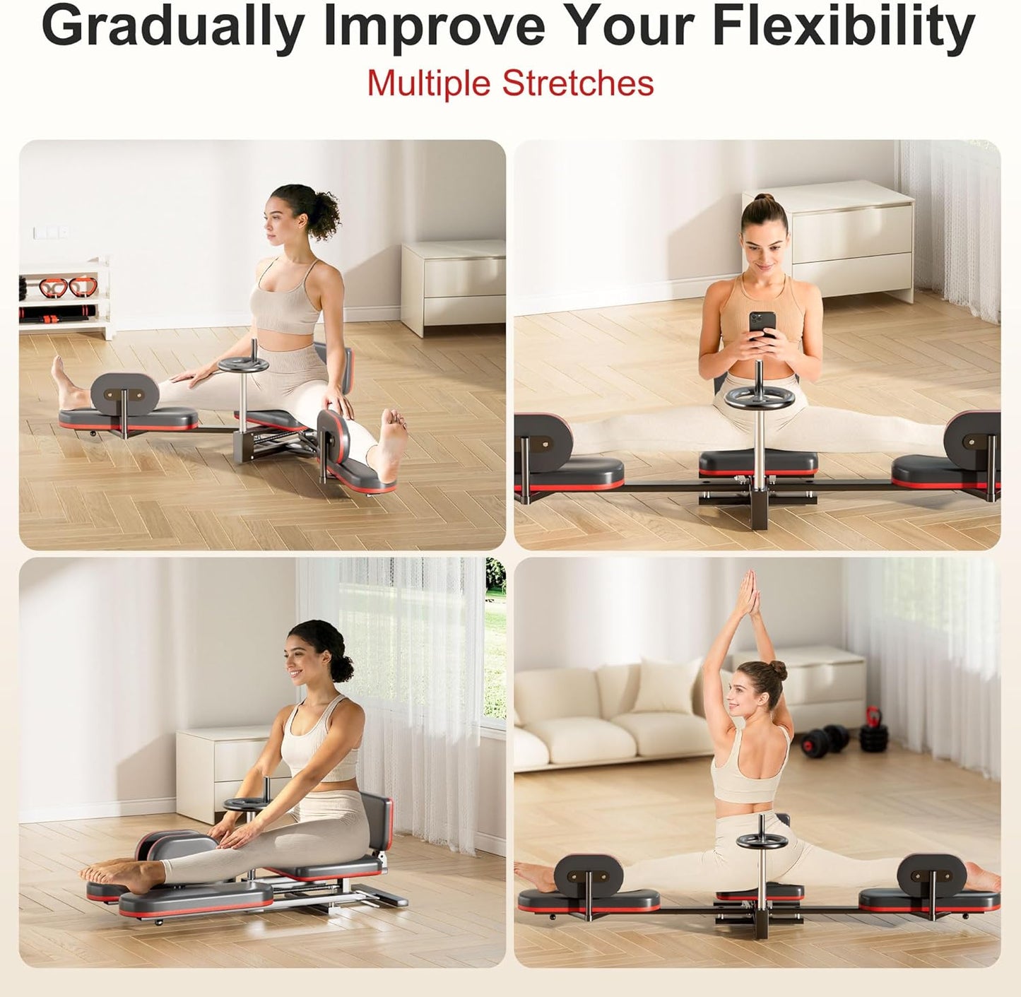 TDH Leg Stretcher, 300LBS Stretcher Machine,210° Adjustable Split Machine for Ballet, Dance,Yoga, Flexibility Stretching Equipment to Relieving Leg Muscl,Exercise for Everyone