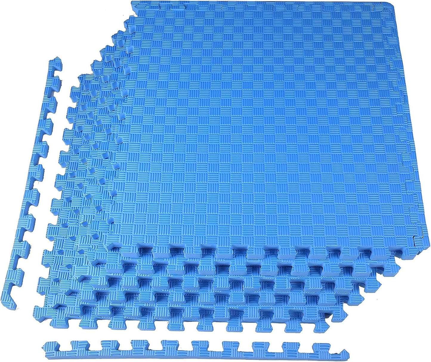 BalanceFrom Puzzle Exercise Mat 1" Thick, EVA Interlocking Foam Floor Tiles for Home Gym, Mat for Home Workout Equipment, Floor Padding for Kids, Black, 24 in x 24 in x 1 in, 24 Sq Ft - 6 Tiles