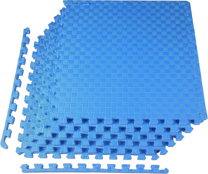 BalanceFrom Puzzle Exercise Mat 1" Thick, EVA Interlocking Foam Floor Tiles for Home Gym, Mat for Home Workout Equipment, Floor Padding for Kids, Black, 24 in x 24 in x 1 in, 24 Sq Ft - 6 Tiles
