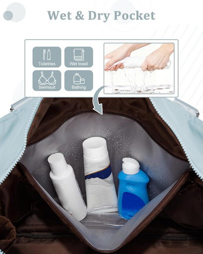 Gym Bag Womens Mens with Shoes Compartment and Wet Pocket Travel Duffel Bag for Women for Plane Sport Gym Tote Bags Swimming Yoga Waterproof Weekend Overnight Carry on Bag Hospital Holdalls - Colors B