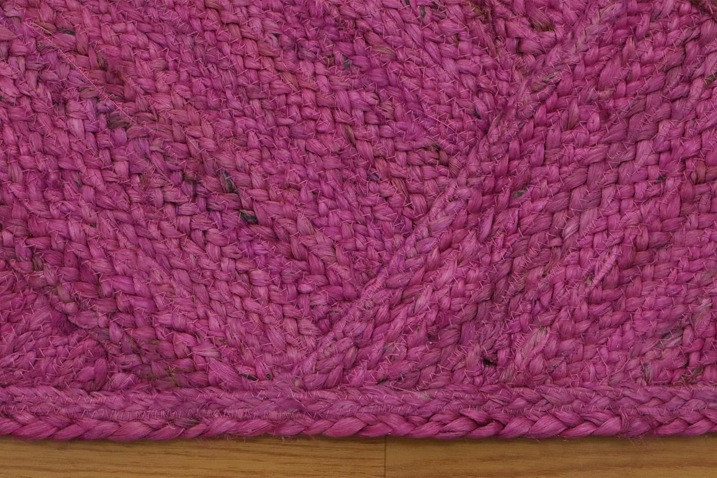 Hand Braided Jute 4 Ft Square Kilim Rug Flatweave Pink Geometric Pattern Jute Sisal Rug, Thick 0.27 Inch Indoor Outdoor Carpet for Kitchen, Bedside, Yoga Mat - Colors C